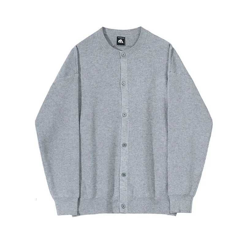 Men Autumn and Winter Knitted Cardigan Long-sleeved Sweater Fashionable Single-breasted Advanced Sense Pure Color Loose Coat XJ250805