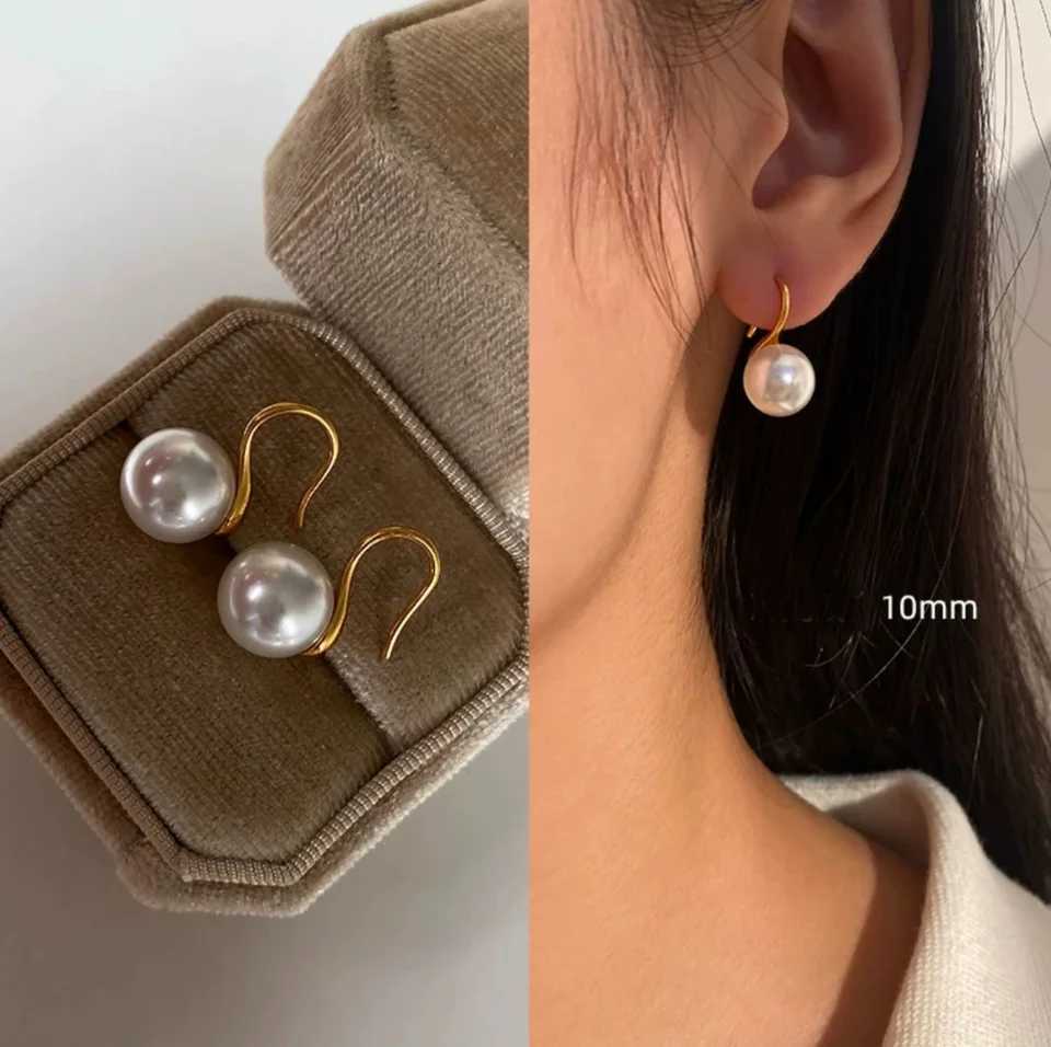 Trendy Simple Gray White Pearl Earrings for Women Exquisite S925 Silver Needle Studs Sweet Elegant Party Jewelry Wedding Gifts Y250804