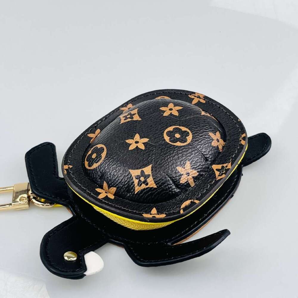 DHpet Mini Turtle Bag Charm Pendant Keychain Earphone Pouch Coin Purse for Women Cute Animal Accessory in 5 Colors Blue Yellow Pink Green Black