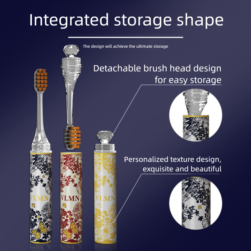 New High-end Gift Box Portable Lipstick Tube Women's Household Gum Care Tooth Cleaning Hotel Business Trip Soft-bristled Toothbrush