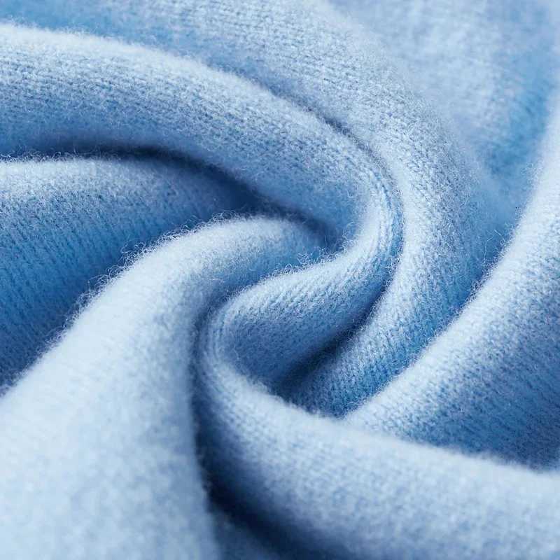 New Mens 100% Pure Merino Wool Sweater Jacket V-Neck Knitted Cardigan Autumn Winter Solid Color Top Casual Basic All-Match XJ250805