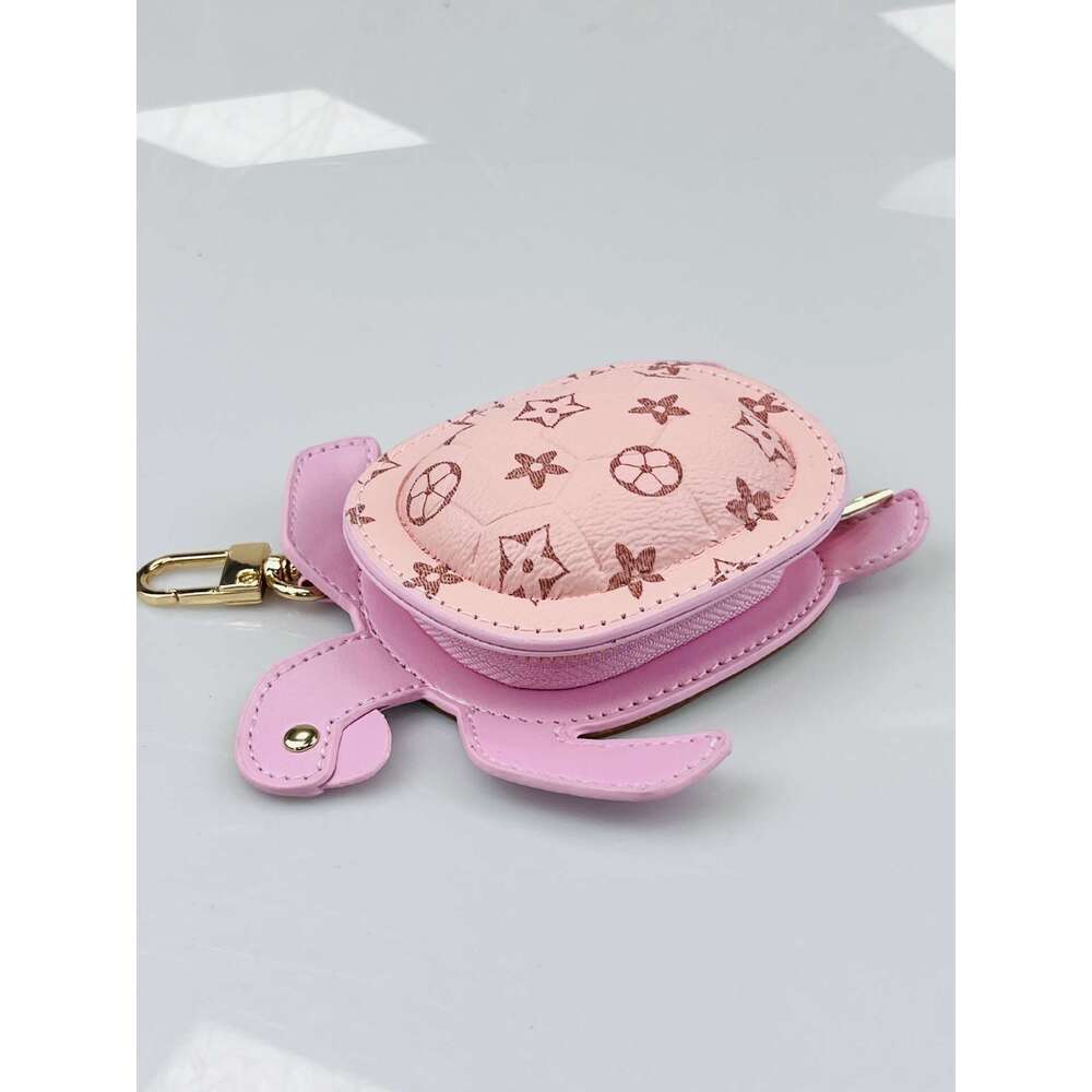 DHpet Mini Turtle Bag Charm Pendant Keychain Earphone Pouch Coin Purse for Women Cute Animal Accessory in 5 Colors Blue Yellow Pink Green Black
