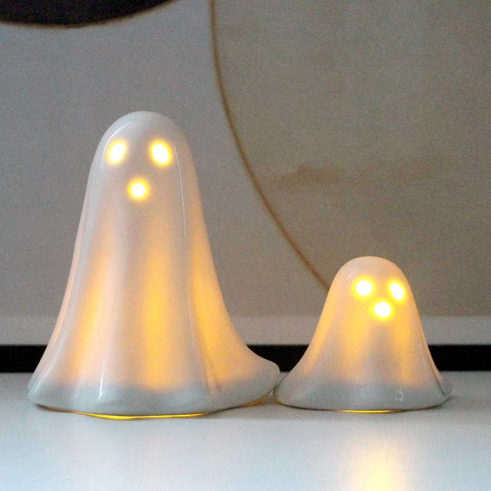 5-1pc Halloween LED Light Up Ghost Decorations Creative Glowing Ghost Ornament Handmade Illuminated Ghost Decor Desktop DecorationXJ250804