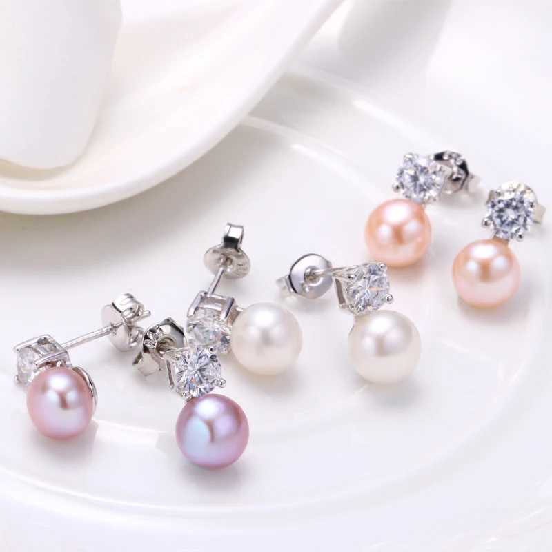 New Fashion 925 Sterling Silver Natural Freshwater Pearl Earrings for Women Fine Jewelry Gifts Wife Mother Y250804