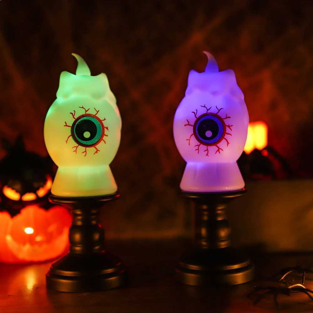 Halloween Pumpkin Lantern Creative Electronic Candle Light Decoration Props Atmosphere Night Light Ornament Funny Party SuppliesXJ250804