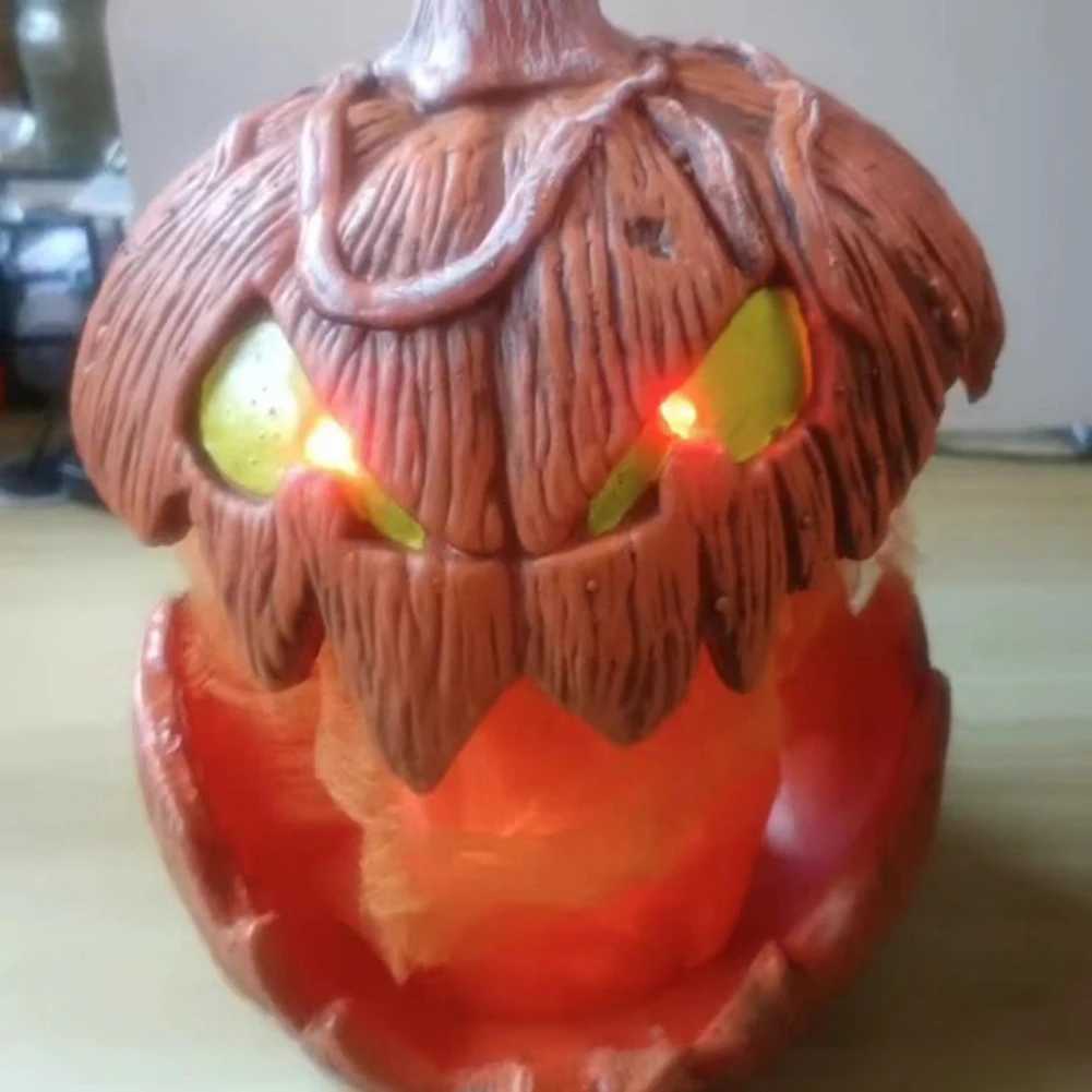 Halloween Sound Pumpkin Head Lighting Unique LED Devil Pumpkin Lantern Halloween Evil Pumpkin Lamp Halloween Party DecorationXJ250804