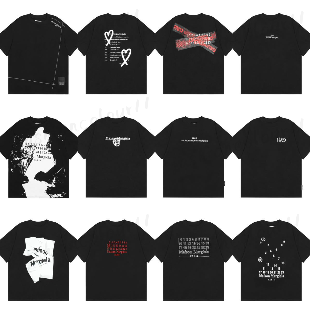 Mens Maison Designer t Shirt Fashion Printed Digit Graphic Tee Mens Margie High Vintage Style Graffiti T Shirt Clothes Streetwear Tshirt Mm6 t shirts fds