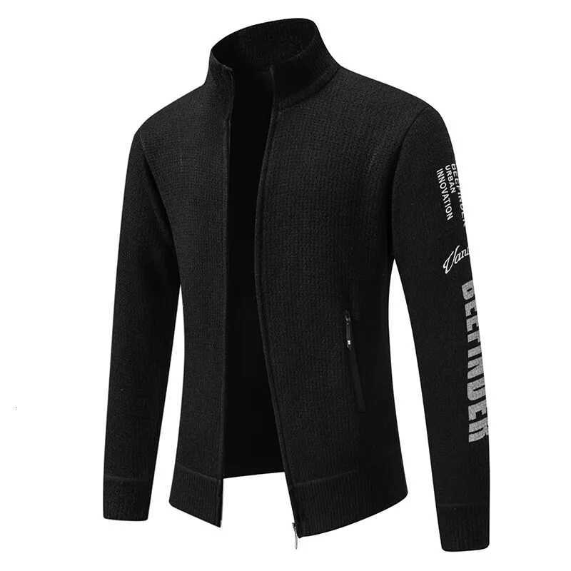 New Winter Men Casual Cardigans Sweatercoats Jackets High Quality Men Fleece Thicker Warm Stand-up Collar Cardigans Coats 3XL XJ250805