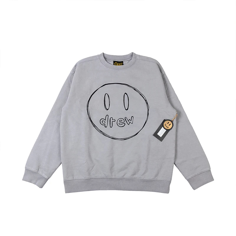 Drew House Long-sleeved sweatshirt with embroidered logo Men Hip Hop Pullover Sweatshirt Unisex Couple Casual Hoodie Sweatshir