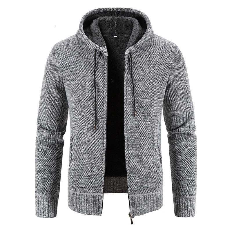 Mens Fleece Warm Knit Sweater Cardigan Hooded Jackets Fleece Warm Casual Jackets Autumn Winter Sweaters Coats XJ250805