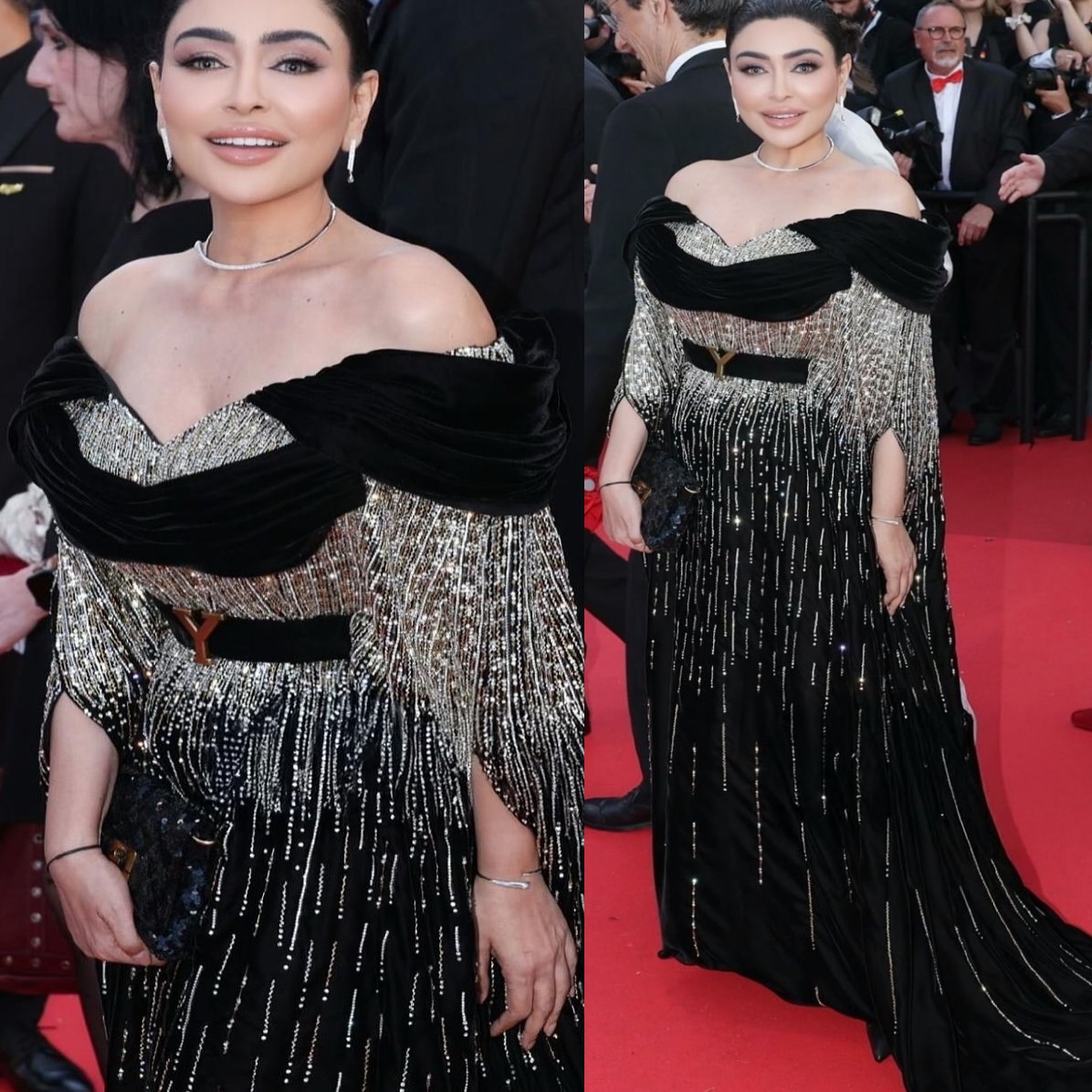 A-line Black Evening Dresses Sequins Beaded Off Shoulder Sparkly Prom Formal Party Second Birthday Engagement Gowns Plus Size Dress For Special Occasi