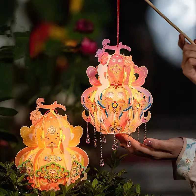 2025 Mid-Autumn Festival Lantern DIY Package Chinese Lanterns Handheld Lamp Blessings Palace Lantern Festival Atmosphere Decor XJ250804