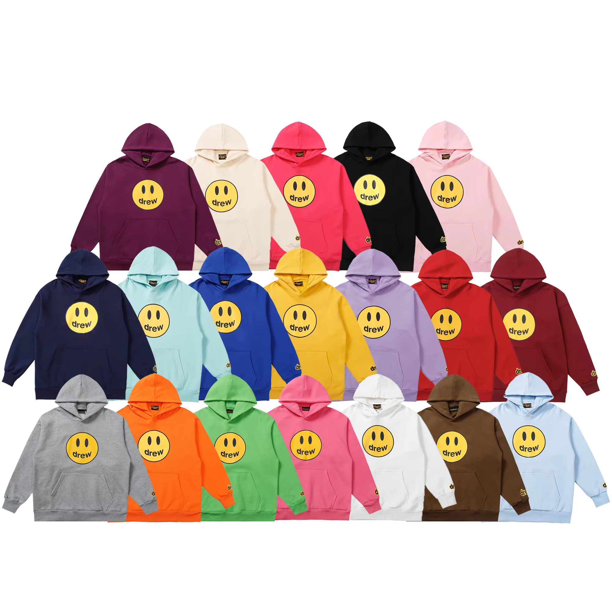 DREW HOUSE Multicolored Streetwear Hoodie Women Men Hip Hop Pullover Sweatshirt Unisex Couple Casual Hoodies