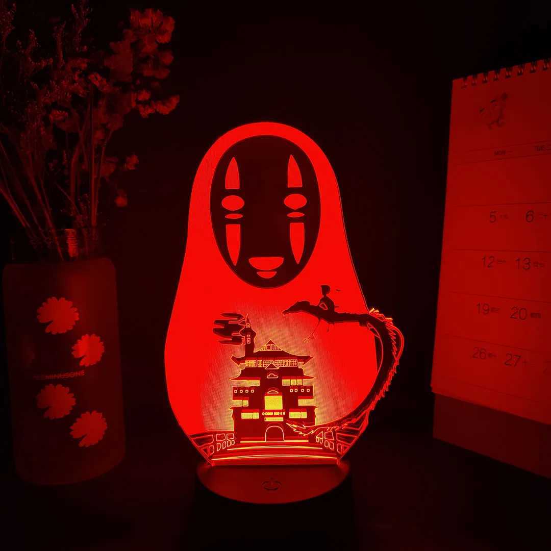 50pcs LED Light Lamp Anime Figure Nightlight Collection Bedroom Decoration Desktop Gadget Faceless Ghost LampXJ250804