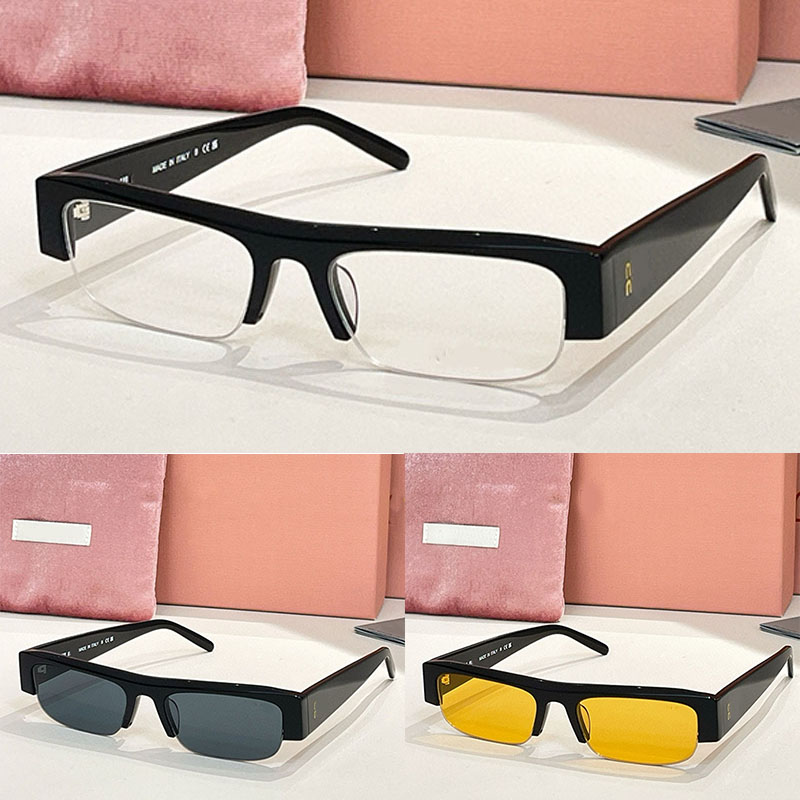 25SS Designer Womens Mens rectangular frame Vedette Sunglasses MUB07S Unique Black Narrow Frame Acetate Eyewear Simple and Casual Style