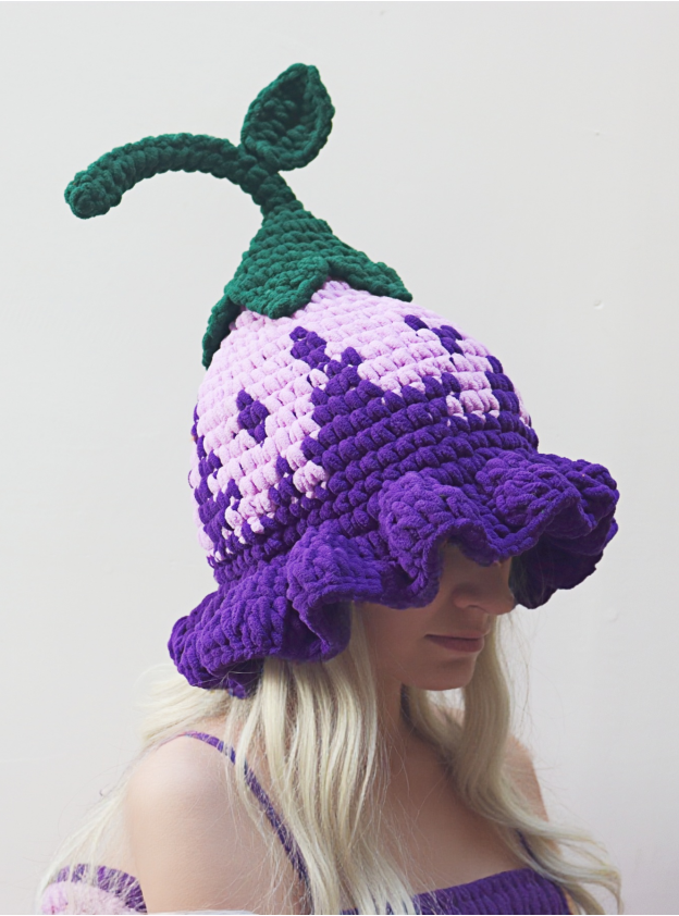 Beanie Skull Caps 2Pcs/Lot Autumn Winter Unisex Knitted Hat Adults Droopy Hat Handmade Bullhorn Quirky Personalized Adult Cap Christmas Gifts Eggplant