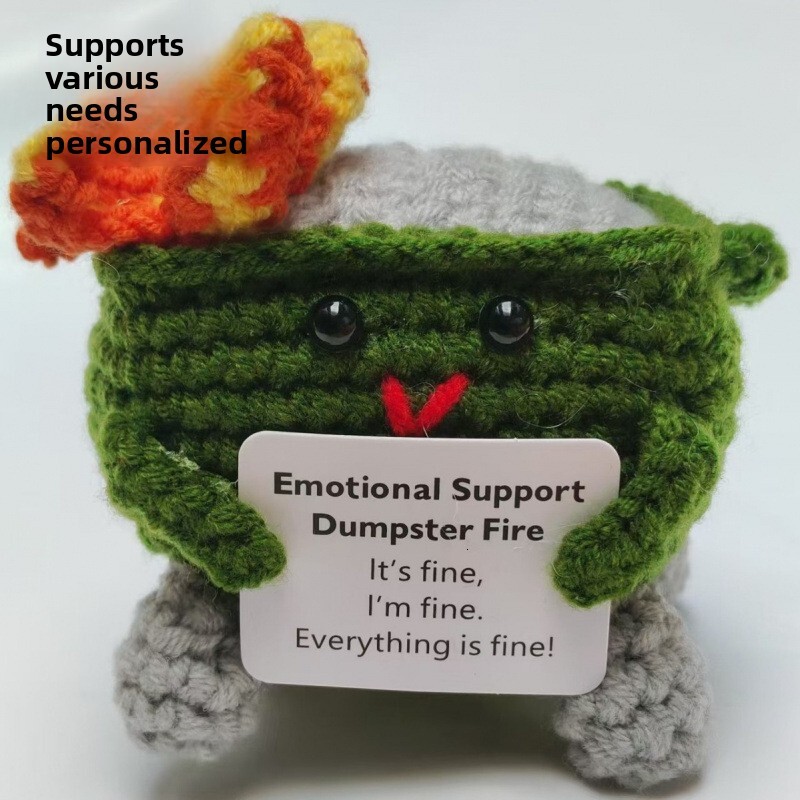 Hot Selling Support Emotional Trash Can Knitted Doll