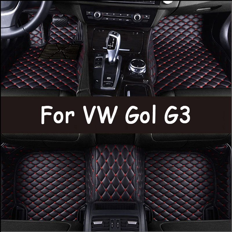 Car Floor Mat For VW Gol G3 2000 2001 2002 2003 2004 4 Doors Diamond Leather Luxury Woman Foot Pad Auto Carpet Accessory