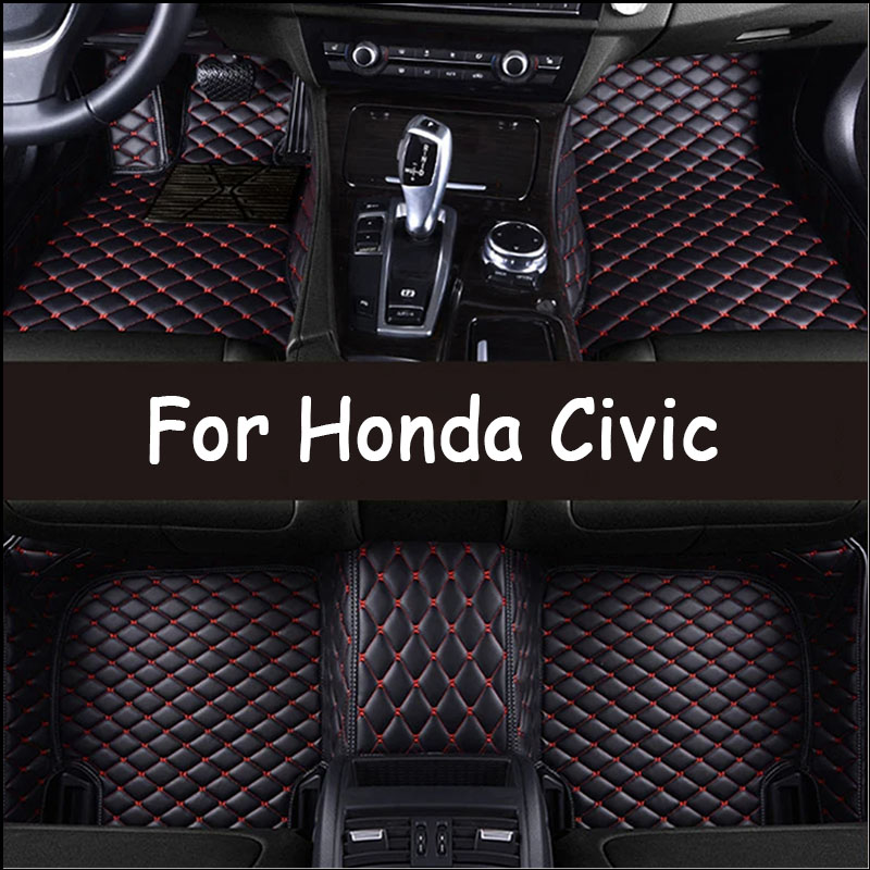 customized artificial leather car floor mat for honda civic protect your vehicles interior accessory