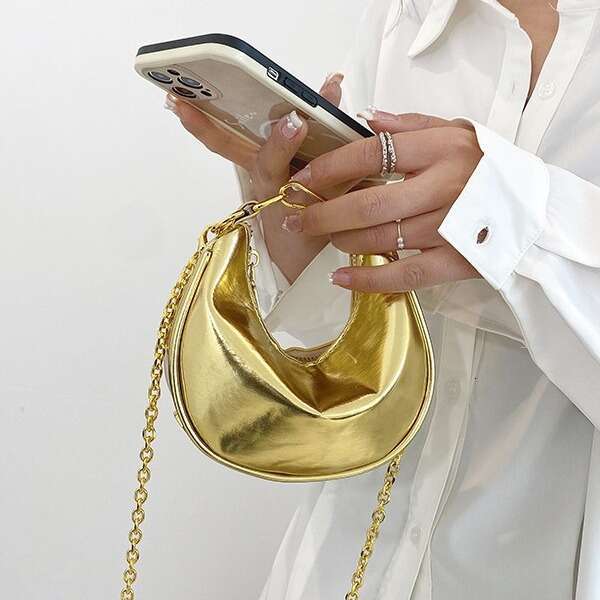 Exquisite Fashion Handbag for Women, New Summer Style, Stylish Metallic Color Shoulder Bag, Noble and Elegant Trendy Crossbody Bag
