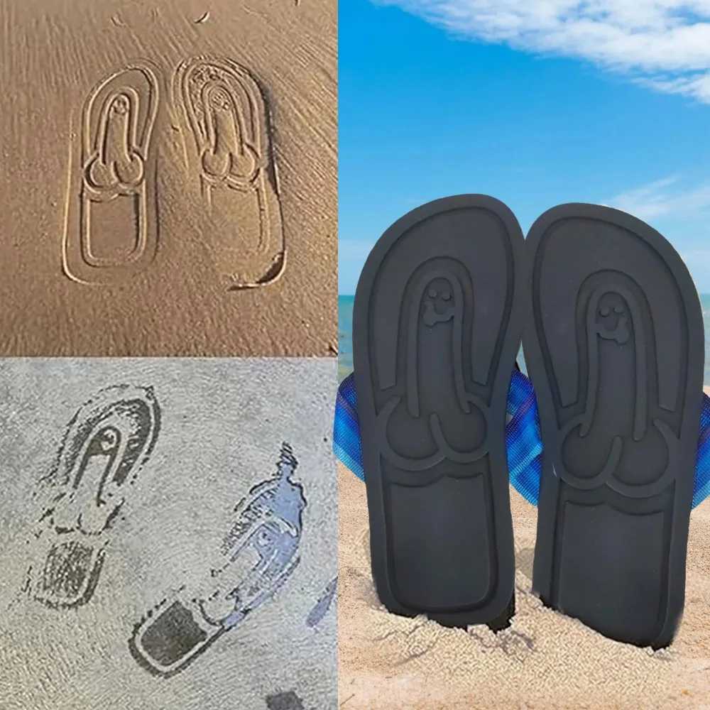 Hidden Penis Flops Funny Hidden Penis Flip Flops Parody Penis Summer Beach Comfort Non Slip Quick-Dry Mens Slippers Flip Flops W250805
