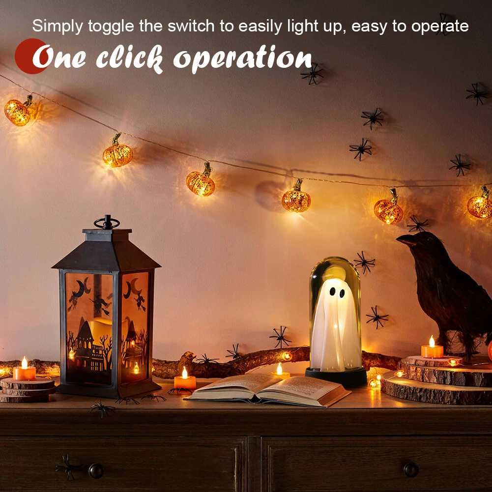 Halloween Ghost Decor Light Battery Operated Mini Ghost Figurines Light Up Ghost Ornament Lamp Festive Atmosphere Light XJ250804