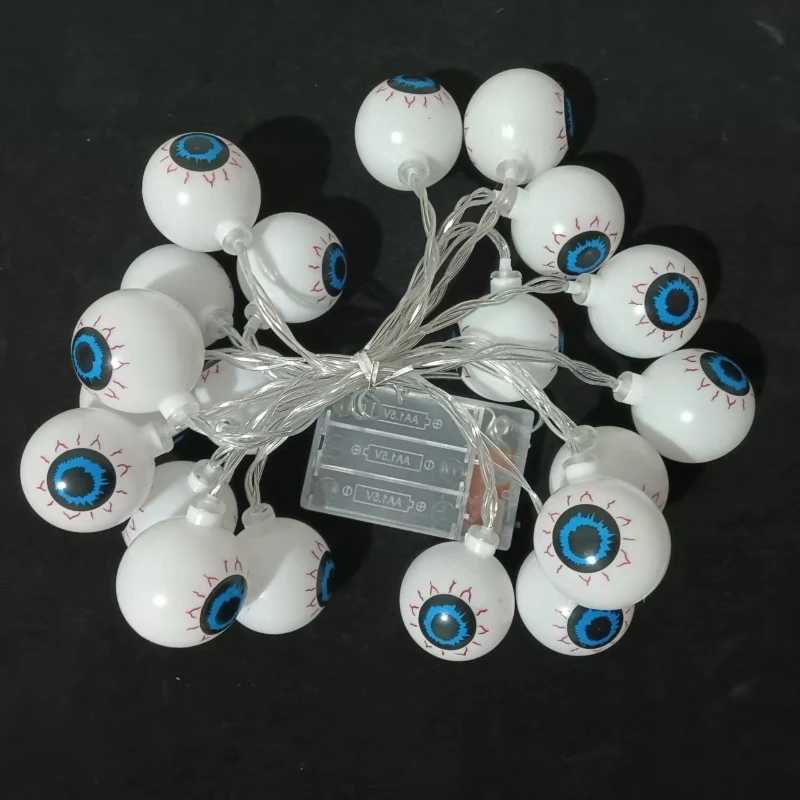 1PC Halloween Eyeball LED Lights Battery Powered Decoration String Lights Haunted House Bar Holiday Party Spooky Lighting XJ250804