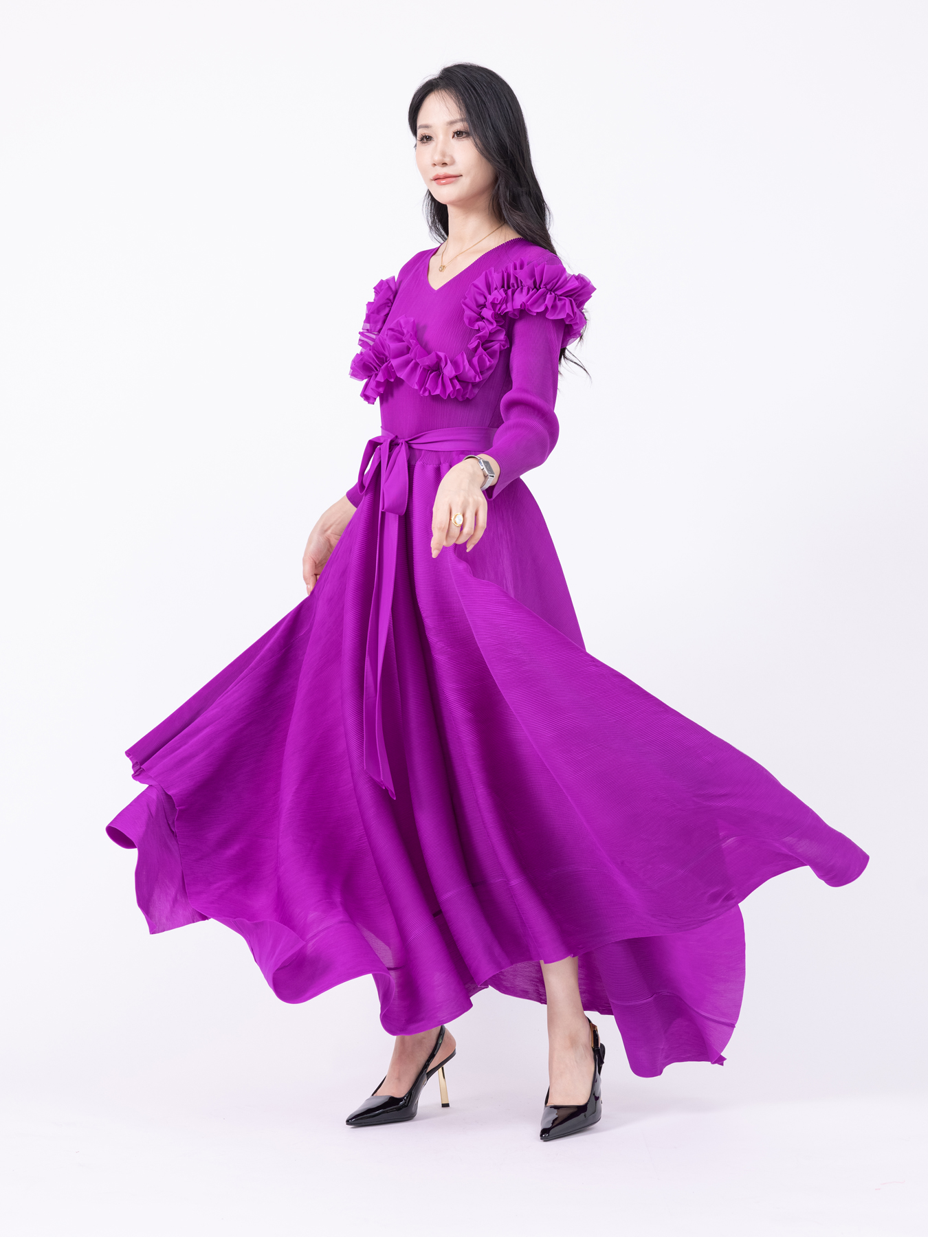 Women's Dresses Basic Twin Tone Fabric Casual Dresses for Everyday Style ZR007