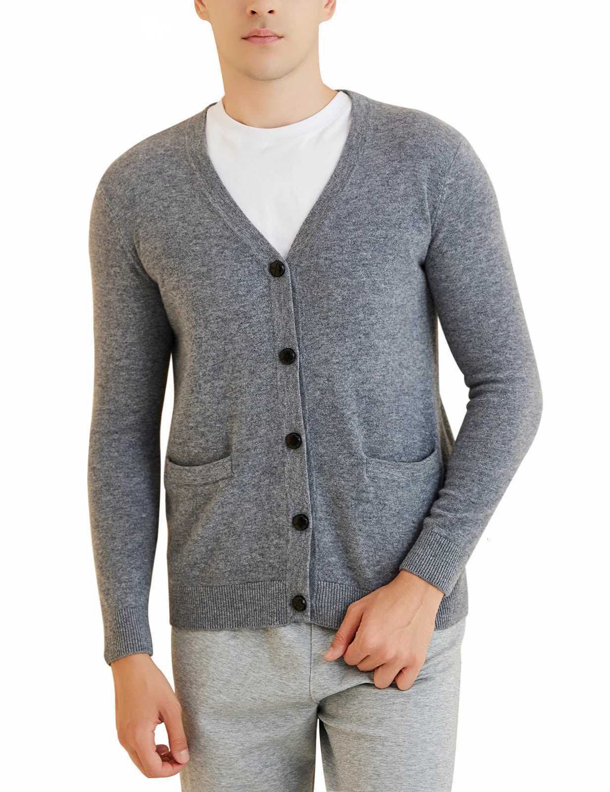 Mens Cardigan Knit Sweater 100% Merino Wool Knit Sweater Fall Winter Warm Long Sleeve Cardigan Male Tops Korean Luxury Clothing XJ250805
