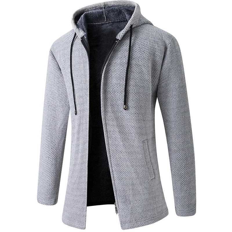 Plus Cashmere Cardigan Coat Sweater Male Korean Version Of The Trend In Autumn And Winter Long Sweater Trench Coat XJ250805