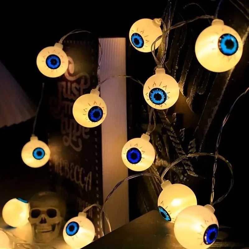 1PC Halloween Eyeball LED Lights Battery Powered Decoration String Lights Haunted House Bar Holiday Party Spooky Lighting XJ250804