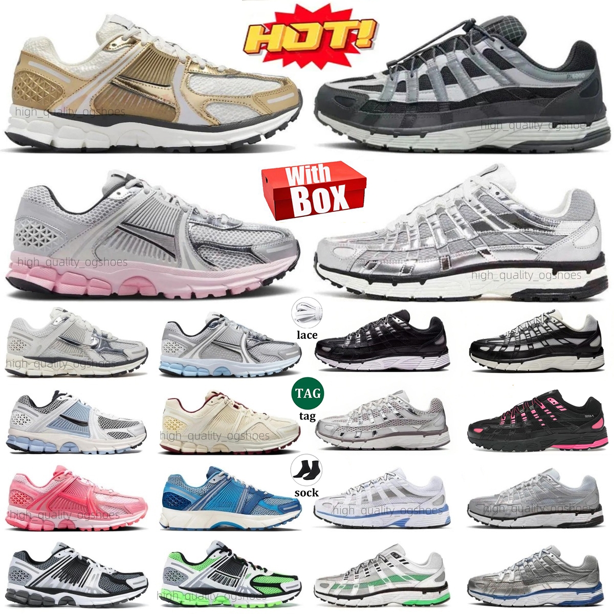 V5 Designer Shoes P6000 Men Women Sneakers Triple Black White Khaki Wolf Grey Metallic Racer Blue Outdoor Sports Trainers classic fashion Casual Shoes