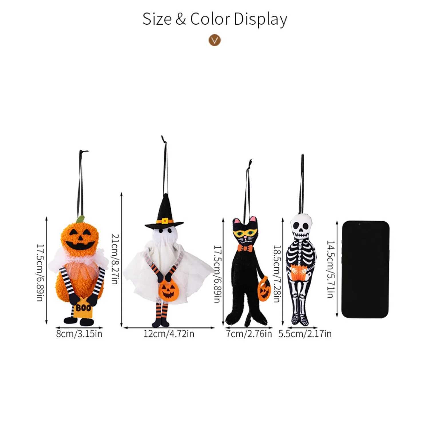 1/4pc Halloween Hanging Ghost Doll Pumpkin Boo Witch Cats Haunted House Drop Ornaments Happy Halloween Party Decoration For Home 2025 XJ250804