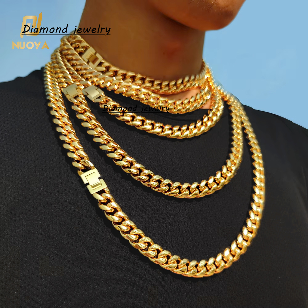 Men Necklace Stainless Steel Hip Hop 18k Gold Jewelry Necklace Cuban Link Chain