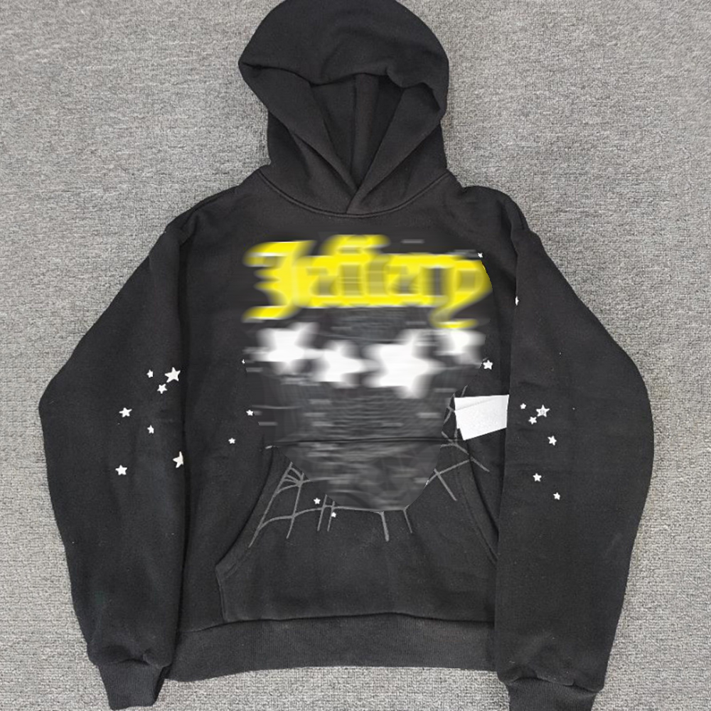 Hip Print Hoodies Hoodie Vintage Designer Men's Foam Spi5dder Pattern Hop Casual Loose Women's Cotton Sweatshirts Men Streetwear Jumpers Pullover 848