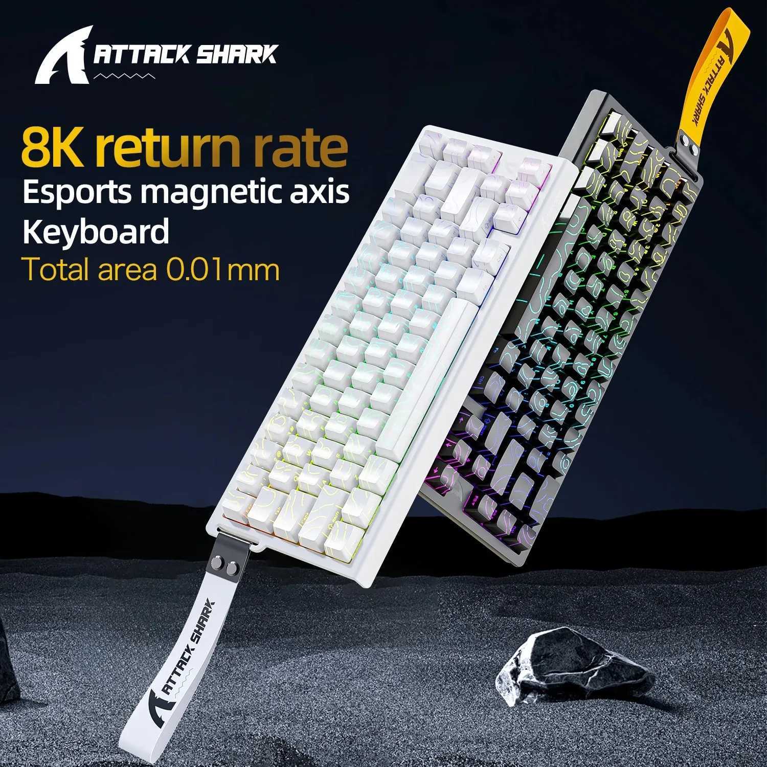 Attack Shark X68 HE Gaming Keyboard - Magnetic Mechanical 0.01ms Rapid Trigger 8000Hz Polling Wired 128K Ultra-Long Life Z250805