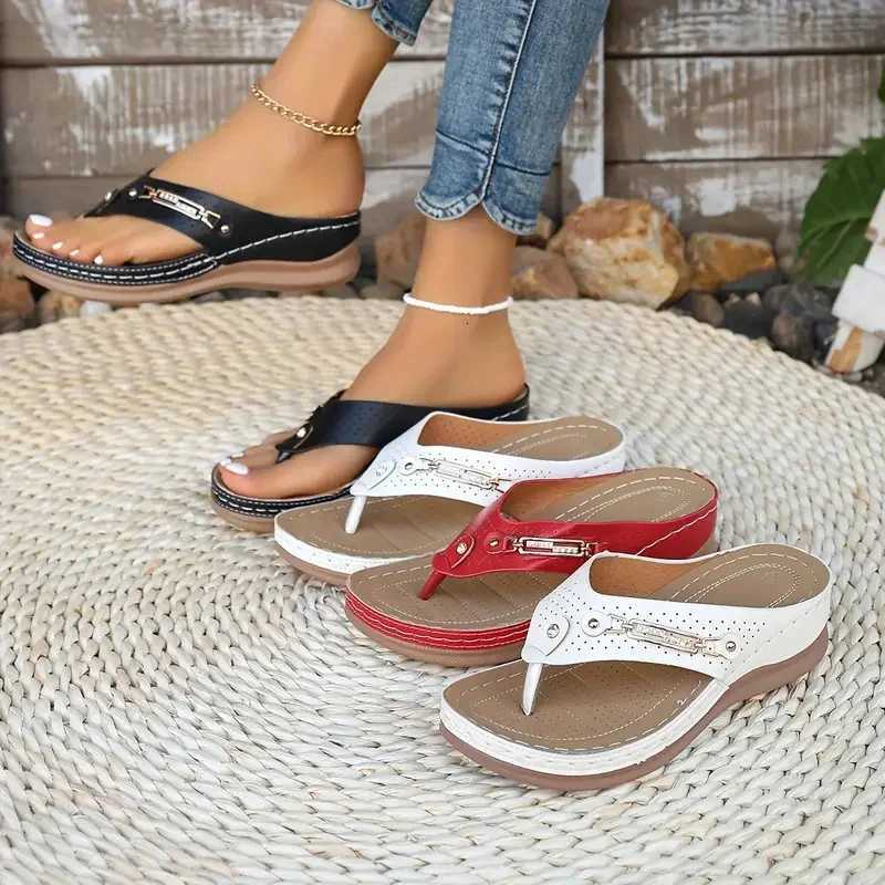 Summer Women Slippers Big Size Platform Wedges Sandals Non-Slip Open Toe Sandals Flip Flops Comfortable Beach Shoes Slides Women W250805