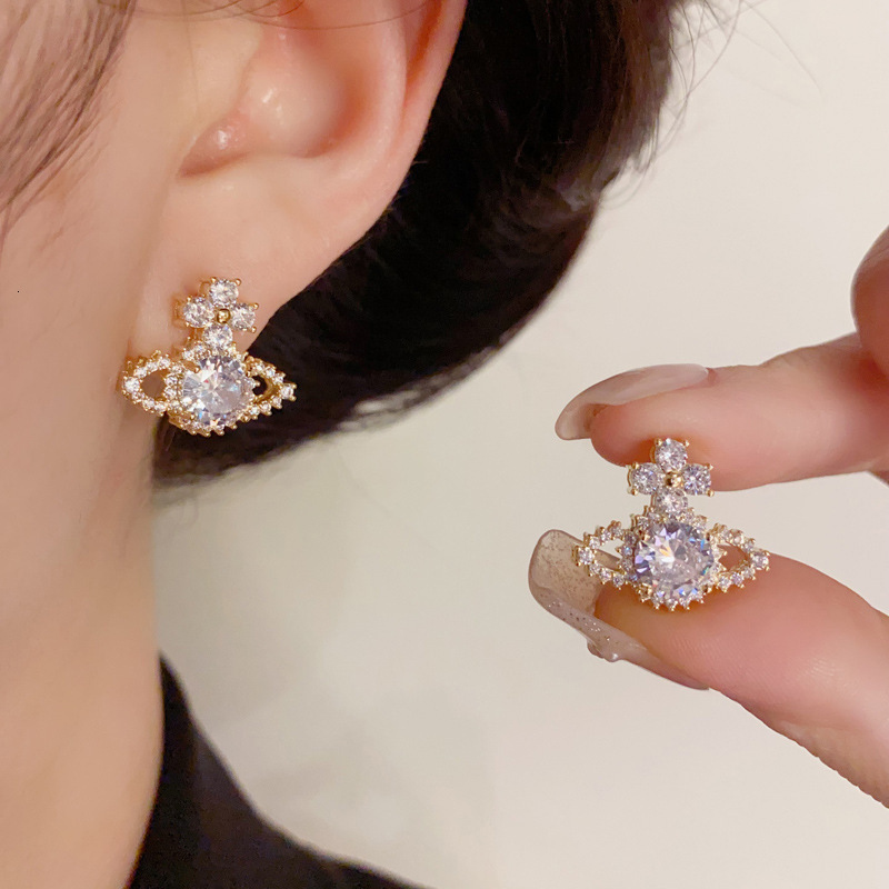 Free Shipping 2025 New Designer Jewelry Light Luxury Elegant Earrings For Women High-end Saturn Stud Earrings Exquisite High-grade Unique Niche Ear Je