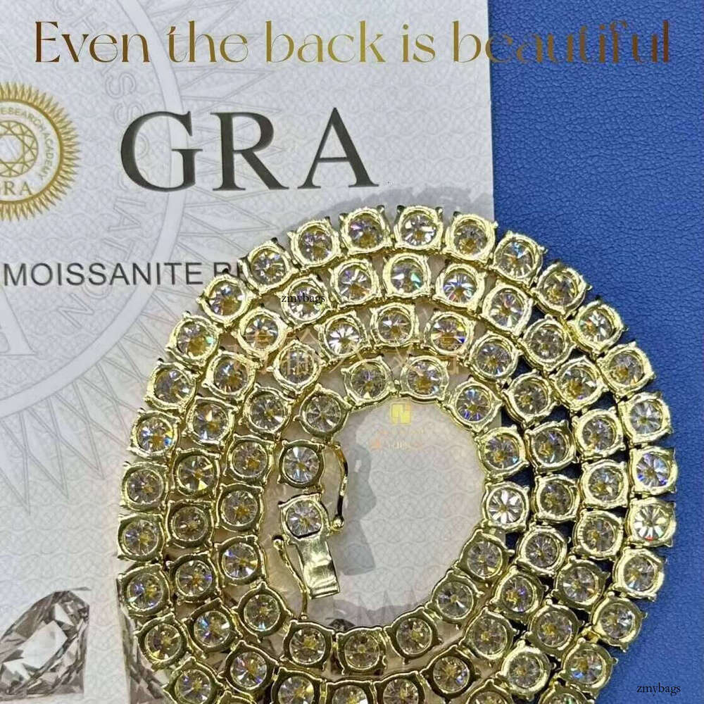 PASS Tester Iced Out Moissanite Dia Hip Hop Jewelry Chain Sier 3mm Tennis Necklace Bracelet