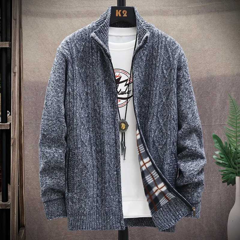 Autumn Winter Mens Warm Sweater Coat Zipper Cardigan Fleece Jacket Knit Original Knitwear Male Parka Y2K New in Clothing XJ250805