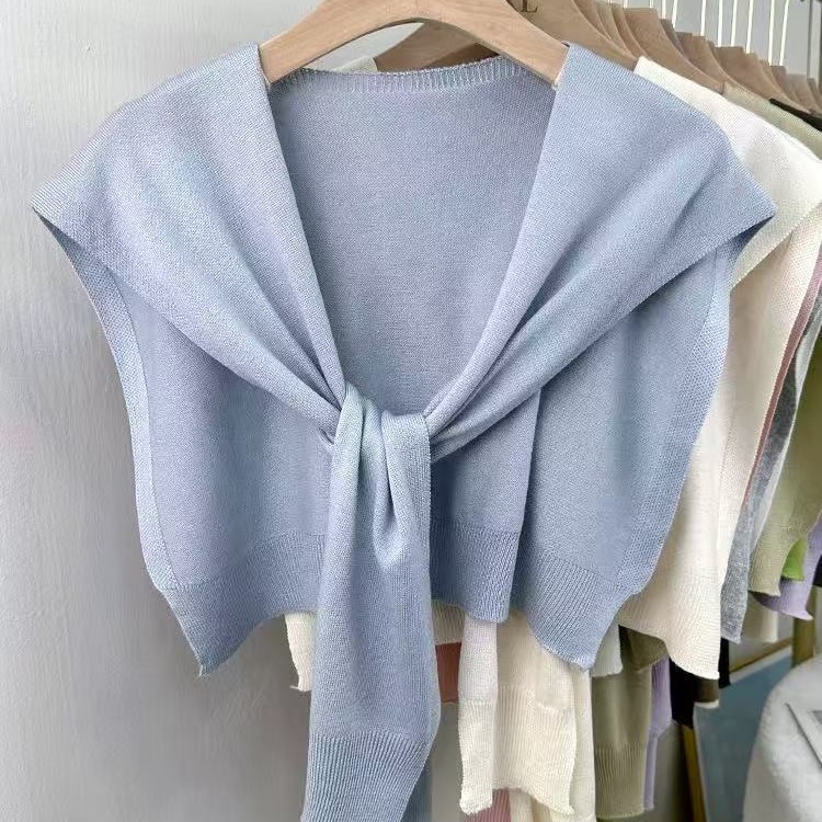 K1599 Scarf women's autumn and winter Korean style versatile student winter knitted wool solid color young ladies thick warm neck scarf