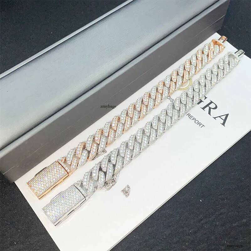 Dia Hair Jewelry 13mm Cuban Chain Moissanite Bracelet Personalized Crescent Sier Necklace Accessory
