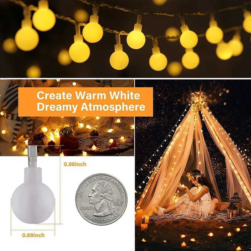 3/6/10M Battery Power Ball LED Garland Lights Small Ball Fairy Lights Globe String Lights for Bedroom Wedding Camping Tent Decor XJ250804