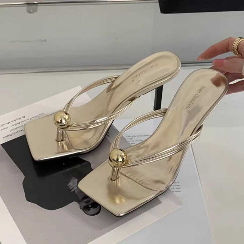 Women High Heels Slippers Designer Heeled Sandals Elegant Shoes Woman Summer 2025 Trend Fashion Flip Flops Casual Slides Mujer W250805