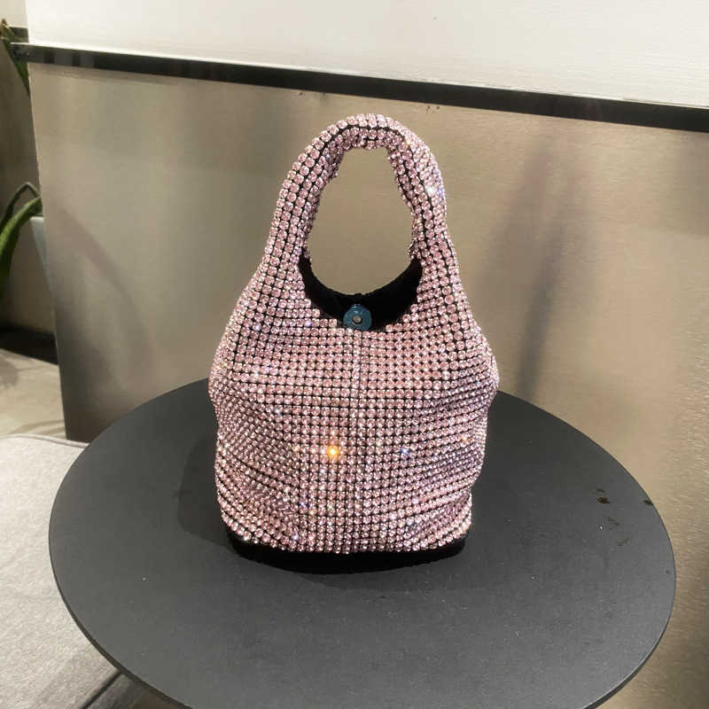 Free shipping designer bags Evening Bags Women s with Rhinestones Handheld Bucket Bag Single Shoulder Crossbody Chain Small Handbag 250805