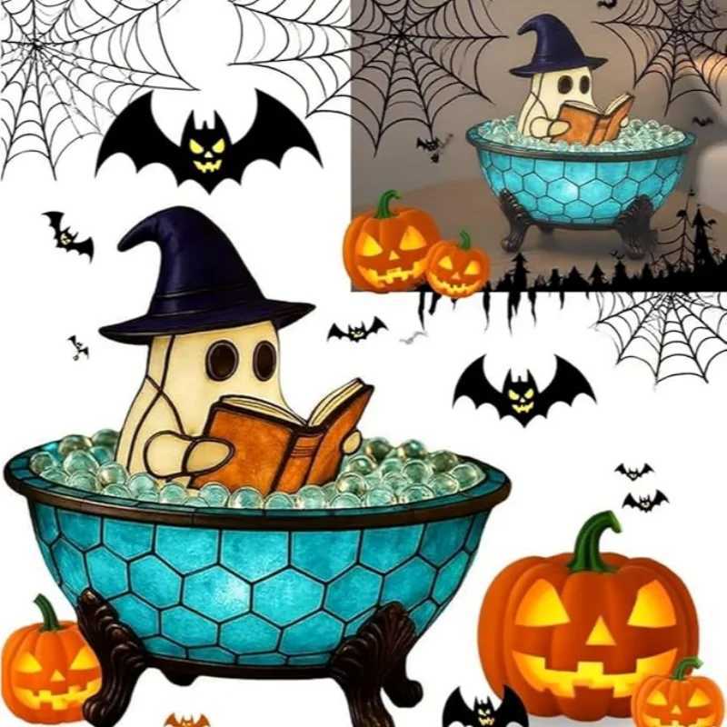 Ghost Bubble Bath Lamp Halloween Ghost Night Light Cute Led Lamp For Bathroom Decor Ghost-themed Table Lamp For Party Or Gift XJ250804