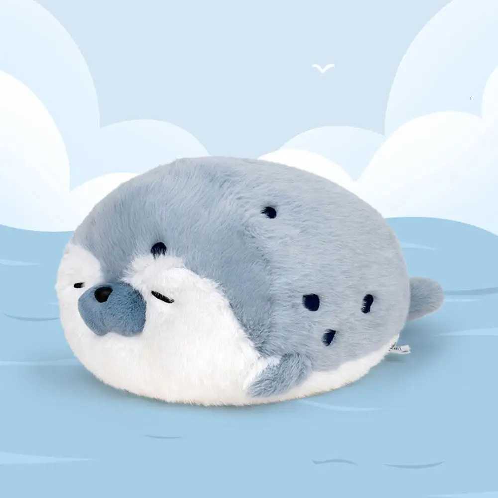 Seal Plush Toy Soft Low Fuzzy Sea Lion Ffed Cushion Cartoon Blue Brown Otter Kid Christmas Birthday Gift Y250805 Y260128
