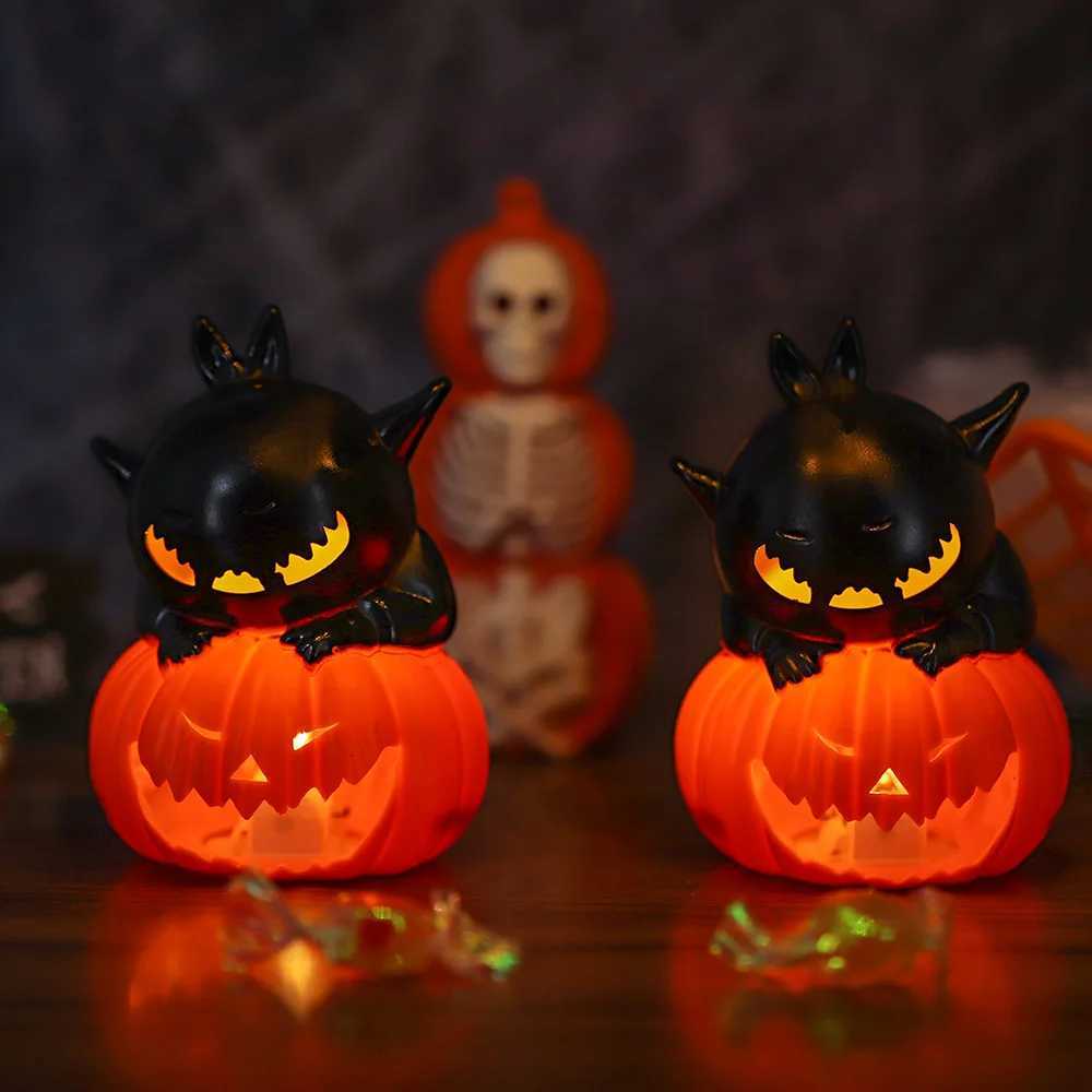 Halloween Pumpkin Lantern Creative Electronic Candle Light Decoration Props Atmosphere Night Light Ornament Funny Party SuppliesXJ250804