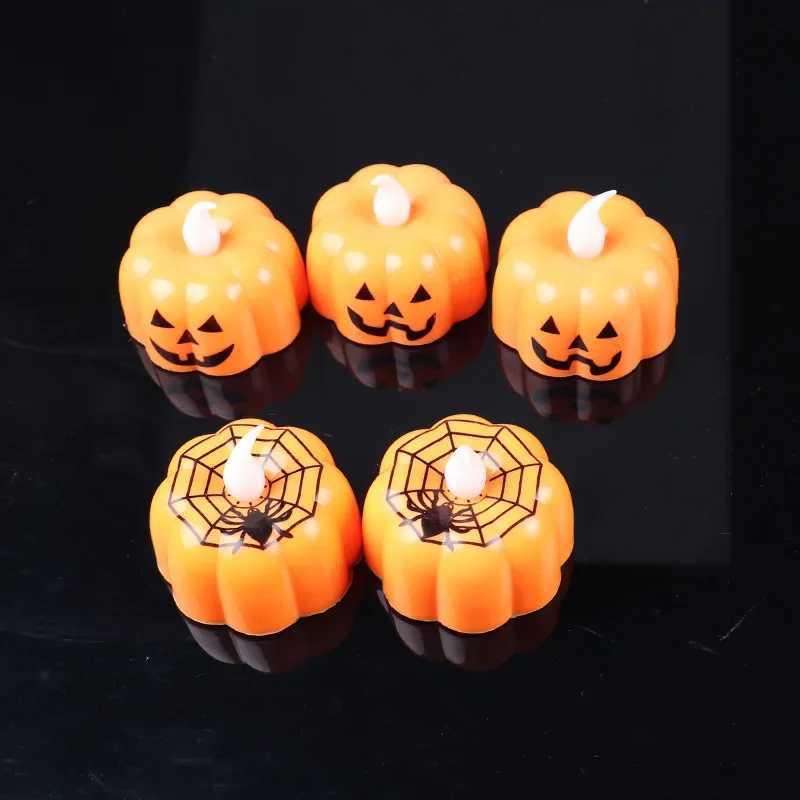 Halloween Candle Light LED Pumpkin Lantern Lamp Ornaments Pumpkin Candle Light Halloween Party Ghost Festival Props Home Decor XJ250804