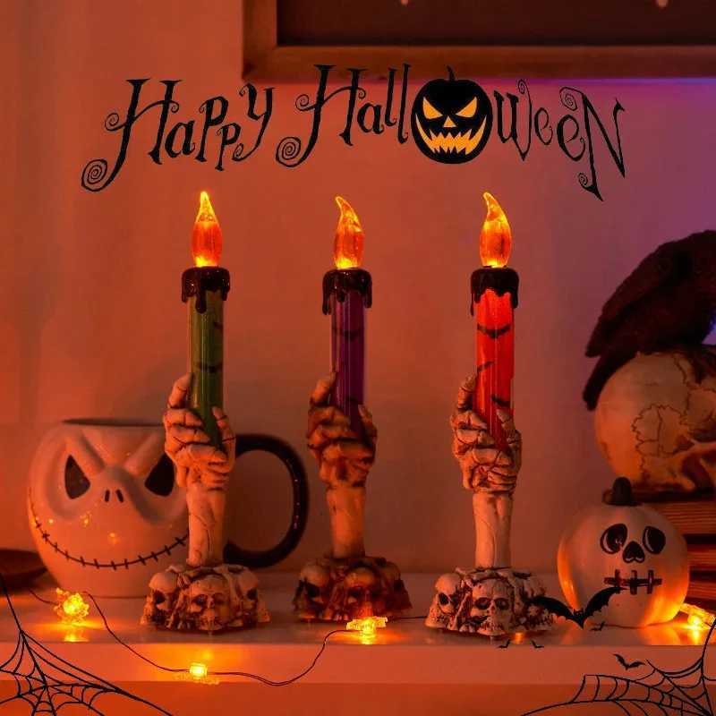 Glowing Candles Decorative Table Lamps Skull Lanterns Party Camping Haunted House Decorations Halloween Decorations XJ250804